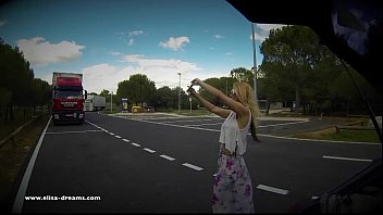 Preview 1 of Xxx Photos S Vid S All Gral - Flashing naked on a rest area for the truckers