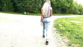 Preview 1 of Teachers Day Fucking - Crystal Richi WETTING jeans in public park and drinking Pee