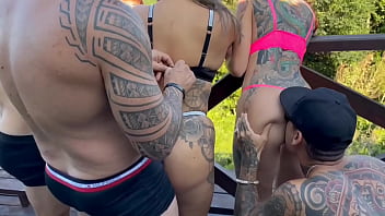 Preview 2 of Indian Persanal - Orgia e troca de casal no deck do mirante de frente para o mar. Parte 1
