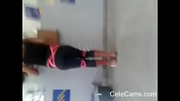 Preview 1 of Eating Cuban Sister - Hellenic voyeur spandex ass!!