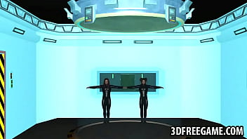 Preview 1 of Suburban Sugar - Two hot 3D cartoon lesbians rub against each other