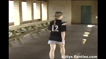Preview 2 of Timal Movie - 18yo teen Kitty playing football in a skirt