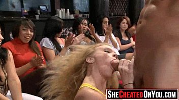 Preview 4 of Latex Lips - 24 Rich milfs blowing strippers at underground cfnm party!17
