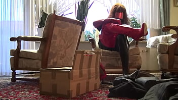 Preview 3 of Mature Wife Trio - bellas getting in her boots