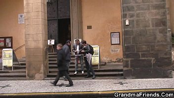 Preview 2 of World Old Sex - Hard 3some with naughty granny