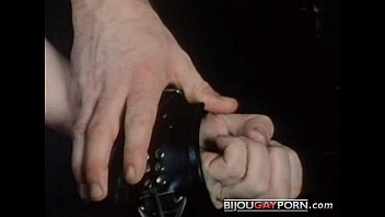 Preview 4 of Lisa Anm Hd - Shackled Blowjob with Jamie Gills Watching - Vintage Gay Porn