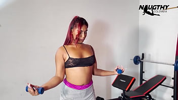 Preview 2 of Jail Porn Sex - Beautiful redhead masturbating in the gym