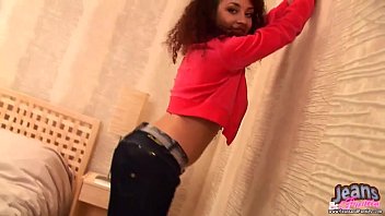 Preview 2 of Granny Massage Vagina - Cute teen Kriss teasing in skinny jeans