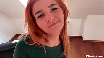 Preview 1 of First Time Unwanted Facial - Redhead could not wait to play with herself