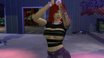 Preview 3 of Female Trowing Up - Rave at the Quarry - Sims 4 Rave Video