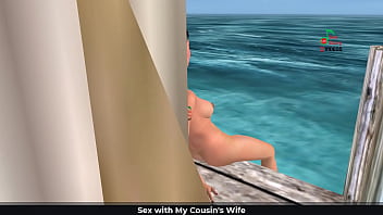 Preview 4 of Videos Porno Xxx19 Gratis - English Audio Sex Story with An animated cartoon 3d porn video of cute girl giving sexy poses in the beach and taking shower as well