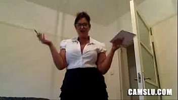 Preview 1 of Xxx Saml Voide - Milf secretary strip and rabbit cum