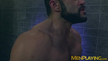 Preview 4 of Too Ibg - Sexy men in suit gets steamy on rough gay sex in a restroom