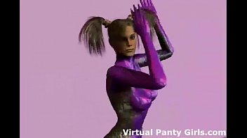 Preview 4 of Saxsi Filam - 3d anime maid teasing in skin tight lingerie