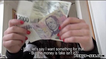 Preview 1 of Sark Skin Bbw - Amateur Kristen flashes her small tits and fucked for cash
