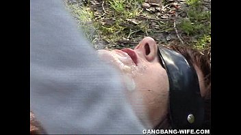 Preview 2 of Rare Video Xxx Wife And Dad - Dogging wife pissed on by 10 guys in a park
