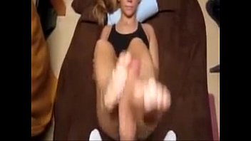 Preview 3 of Porn Stewardess On The Plane - Licking Cum from toes Brooke footjob