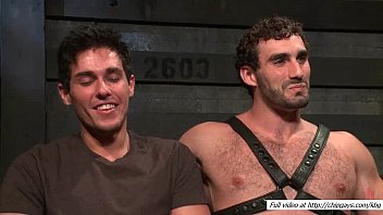 Preview 2 of Big Tets Shemale - Bound Jett Jax covered with sperm