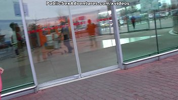 Preview 2 of Wc Spy Fart - Girl with no pants sucks cock nastily