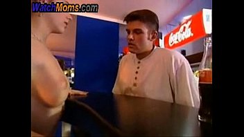Preview 2 of Caramel Man - waitress sucking the customers penis under table