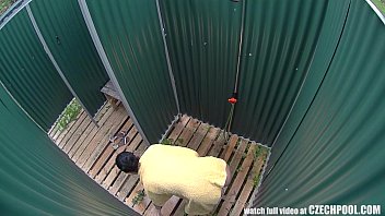 Preview 3 of Bbw Goth Small - Czech Brunette Hidden Cam in Public Pool