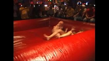 Preview 4 of Xn Full - Bouncy mat oil wrestling pins compilation