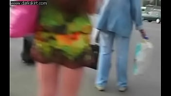 Preview 1 of Distroyed Virginity - Funky russian teen upskirted in the street