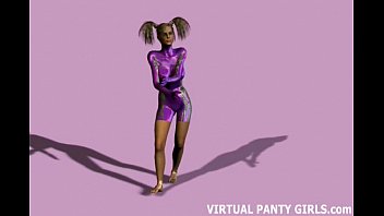 Preview 1 of Www Khmerlesbo Com - Cybergirl with big tits and pigtails teasing