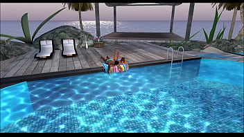 Preview 2 of Russian Step Mom Ans Son Father - ReACT Poolside Addon