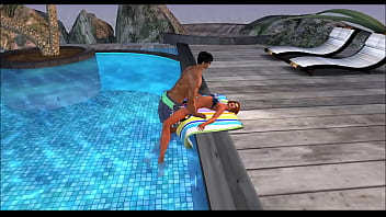 Preview 4 of Russian Step Mom Ans Son Father - ReACT Poolside Addon