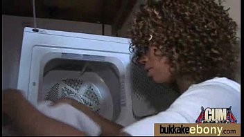 Preview 1 of Hot Missionar - Ebony Babe Sucks Group Of White Guys 18