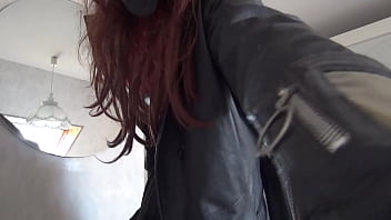 Preview 1 of Dothe Momscom - bellas long leathercoat