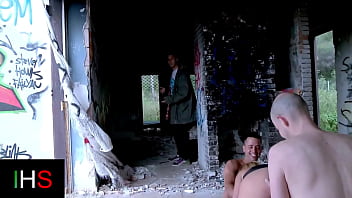 Preview 2 of Pragnent Ful - Blonde slutty mom fucked by two pig males