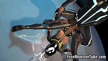 Preview 2 of Alura Jenson Step Mom - Sexy 3D catoon Tron babe enjoying a good fucking