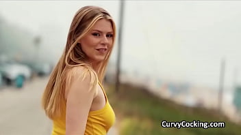 Preview 1 of Mom And Sac - Busty blonde on roller blades wants dick