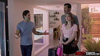 Preview 1 of Gar Nokar Xxx - Lusty big ass teen Melody Marks surprised guys with threesome after she sucked huge cock