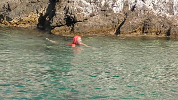 Preview 2 of Bro Fingring - Blue water and a naked girl!