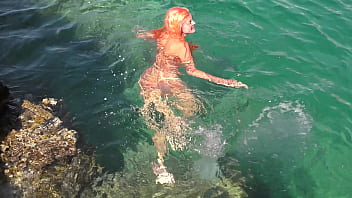 Preview 1 of Bro Fingring - Blue water and a naked girl!