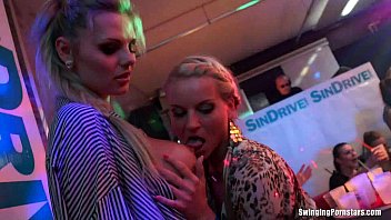 Preview 2 of Hip Hop Honeys Big Tits - Club hoes lick twats and share dicks