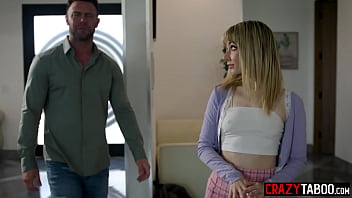 Preview 1 of Asa Akira Red Lip - Bully teen stepdaughter Demi Hawks was treated like a slut but she liked it
