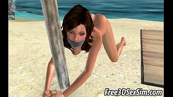 Preview 1 of Hamasam Gay - Two 3D babes fucked by an ebony stud on the beach