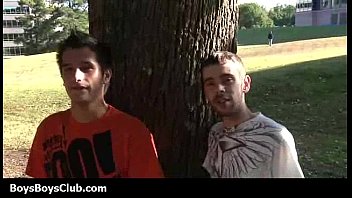 Preview 1 of N N Sloppy Throat Fuck - Muscled black gay boys humiliate white twinks hardcore 13