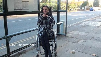 Preview 1 of Garls Sex Move - Paraprincess outdoor exhibitionism and flashing wheelchair bound babe showing