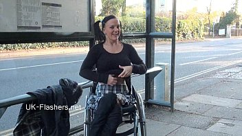 Preview 4 of Garls Sex Move - Paraprincess outdoor exhibitionism and flashing wheelchair bound babe showing
