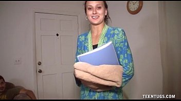 Preview 1 of Virtual Orgasm Face - Naked Teen Demonstrates Her Handjob Skills