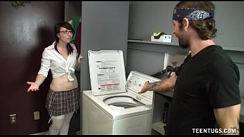 Preview 1 of Anal C E - Handjob In The Laundry Room