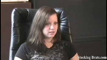 Preview 1 of Pusee Kissing - Watching Holly take off her fishnet stockings