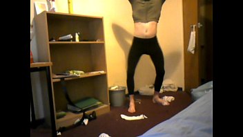Preview 1 of Real Big Dick Incest Family - Crossdresser on webcam in leggings