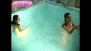 Preview 3 of Old Gay Young Boy Xx - Felicity Fey and Kamilla on a Swimming pool