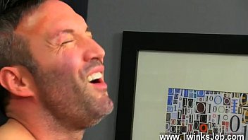 Preview 3 of Shivaji Picture - Twink sex He gets on his knees and sucks Brock&#039_s salami before the